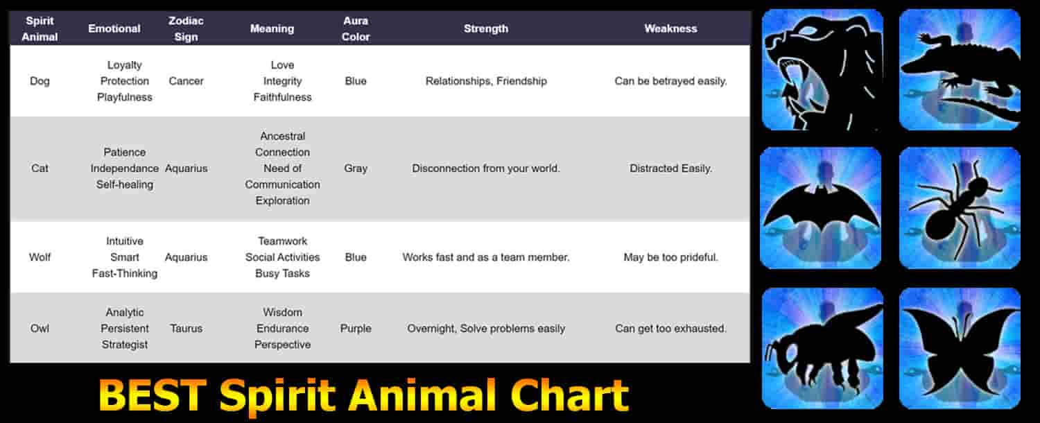 BEST Spirit Animal Chart FREE Zodiac, Birthday and Year Report